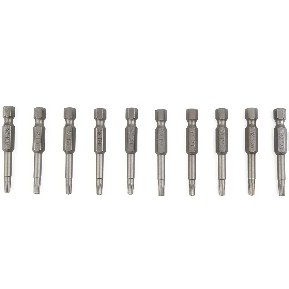 

Screwdrivers Workshop Equipment Hand Tools Screwdriver Bit Torx Screwdriver Bit 1.97\" Length 10Pcs Grey Removing Hexagon Screws