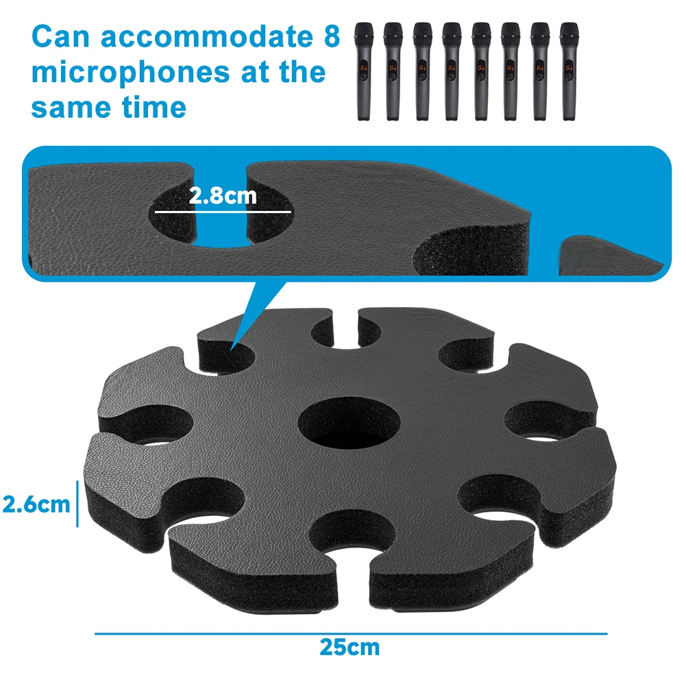 8-Slot Mic Stand Holder Easy Installation Mount Storage Bracket Detachable Microphones Organizer Mics Holders For Studio Karaoke