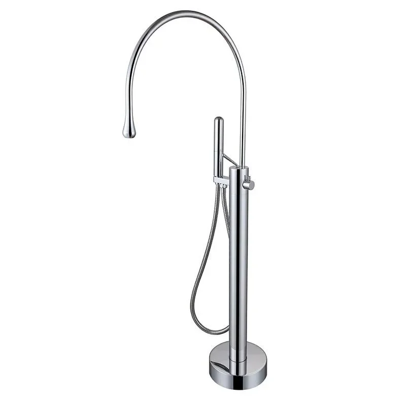 Description Picture 4 of itemTuqiu Bathtub Faucet Set Floor Decked Brass Rotate Spout Brush Gold  Bathtub Mixer Morden Style Bathroom Taps