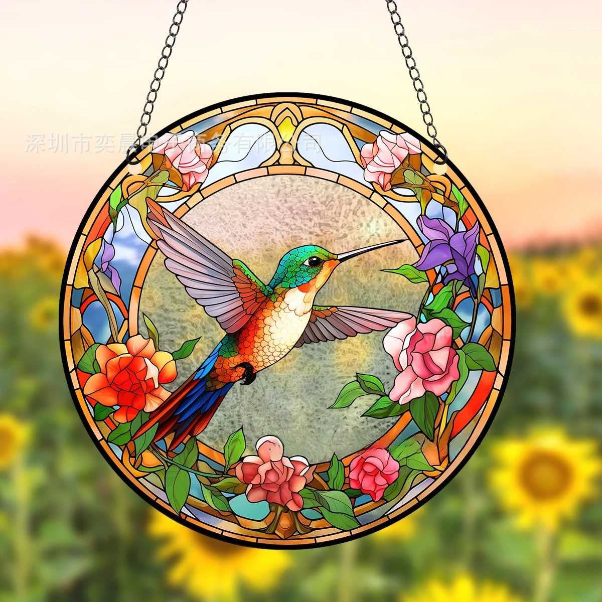 Popular Sunshine Catcher Plane Wall Hanging New Round Acrylic Animal Pendant Window Display Home Decoration Chain