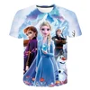New Summer Frozen 2 T Shirt Anna Elsa Meisje 3d Digital Printing Kleding Tops Frozen Snow Queen Anna Elsa Cartoon Print Shirts 3