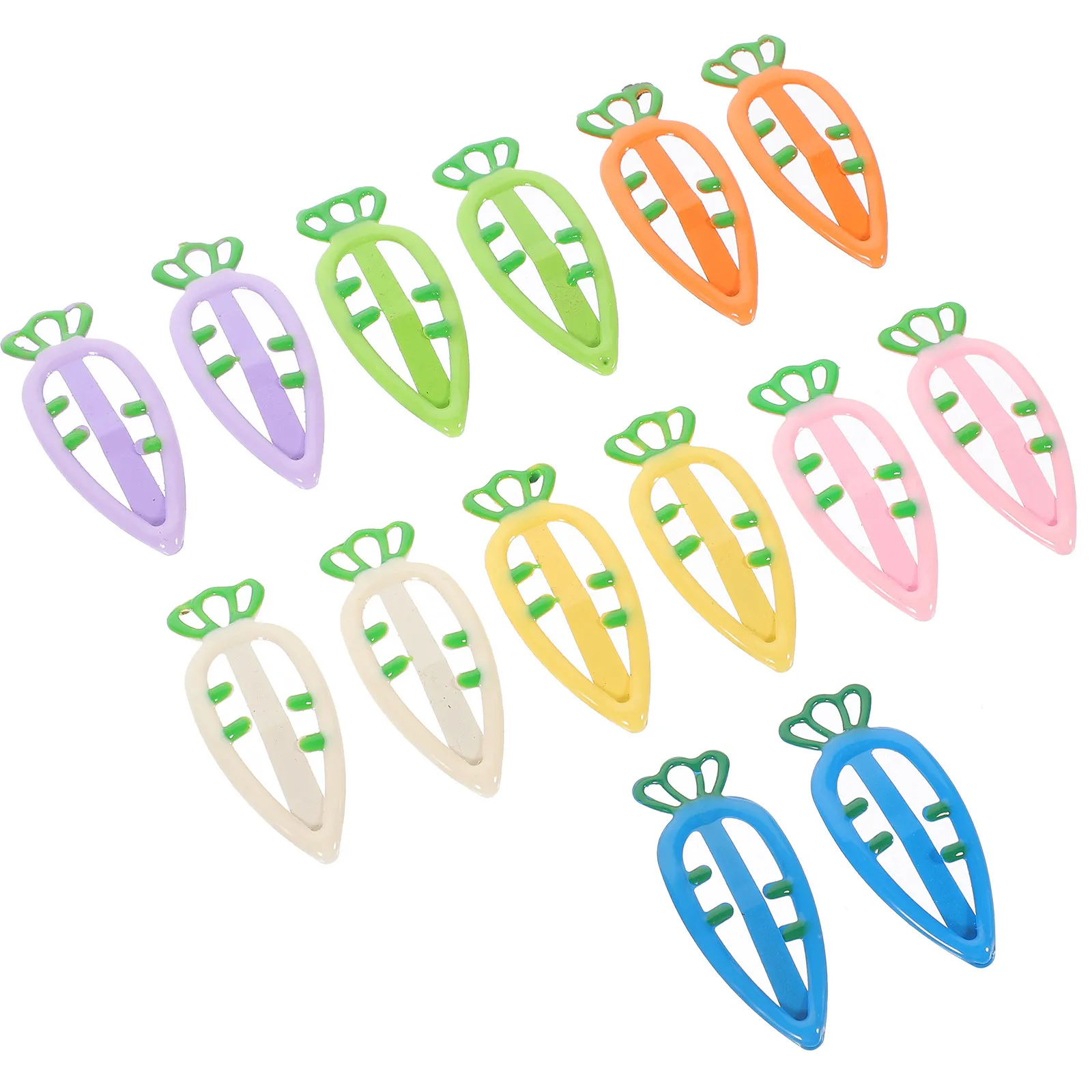 14Pcs 캔디 컬러 당근 스냅 헤어 클립 작은 일상 파티 연회를 위한 귀여운 작은 헤어 클립 액세서리