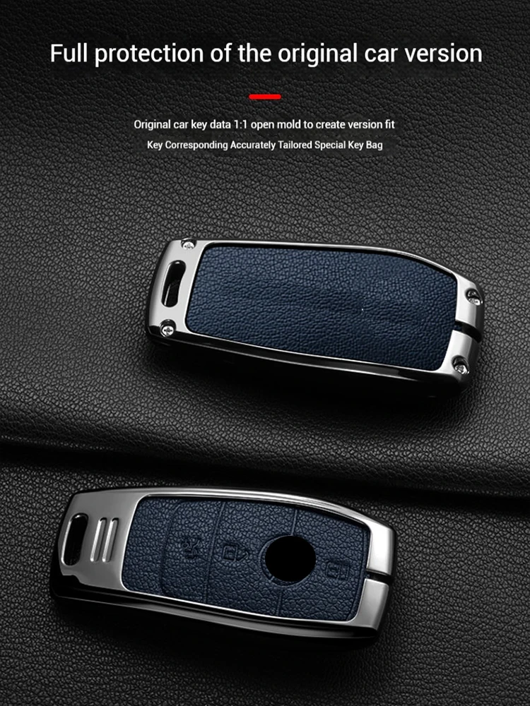 Zinklegierung Leder Autoschlüsselhülle für Mercedes Benz C E S Klasse W206 W223 W214 GLA GLB GLC CLA CLS E300 S450 S580 S500 – Detail 7