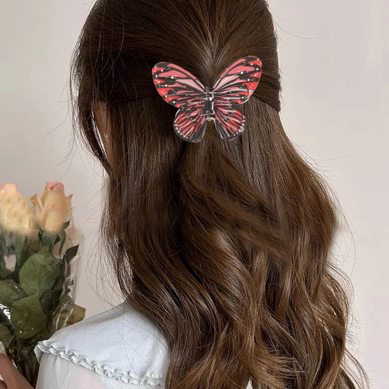 Acrylic Butterfly Hair Claw Clip Women Elegant Hair Hold Clip Sweet Hairpins Claw Hair Crab Korean Hair Accessories Decorate