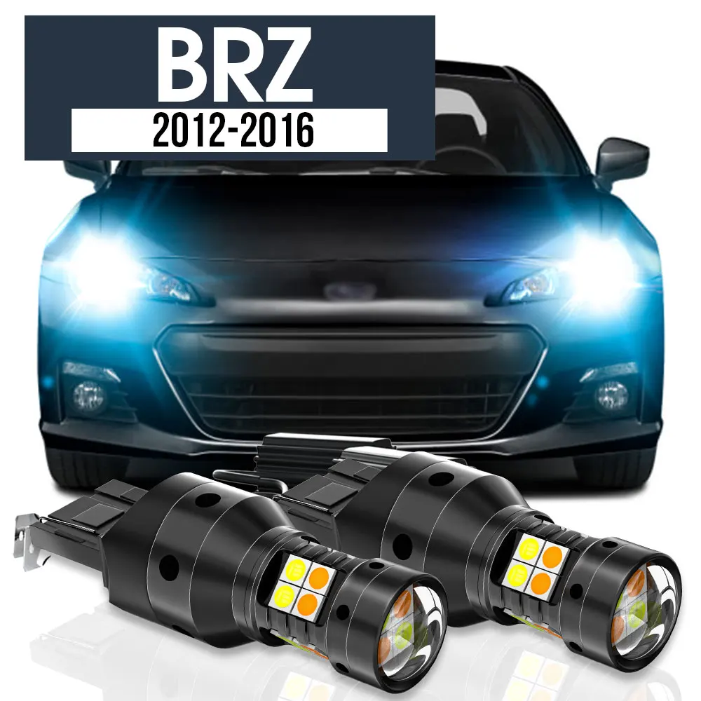 2pcs LED Dual Mode Turn Signal+Daytime Running Light Blub DRL Canbus Accessories For Subaru BRZ 2012-2016 2013 2014 2015