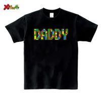 Birthday Party Shirt Family Matching Clothes Building Blocks Gaming TShirt Custom Name Dad Son T Shirt Baby Kids Name T Shirts 2