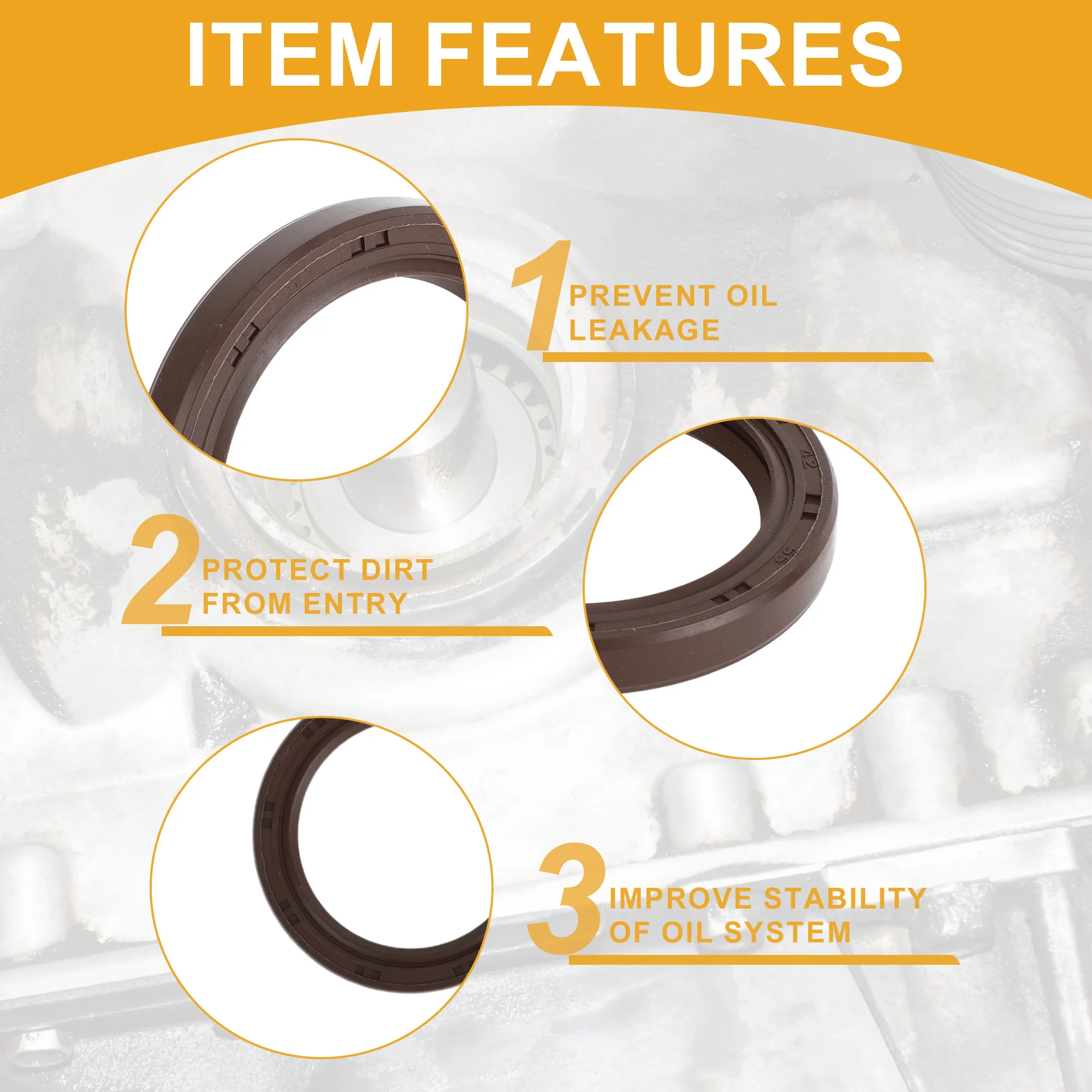 Crankshaft Oil Seal 1 Pc for Chevrolet Cruze 2011-4 Cyl 1.4L No.25193519