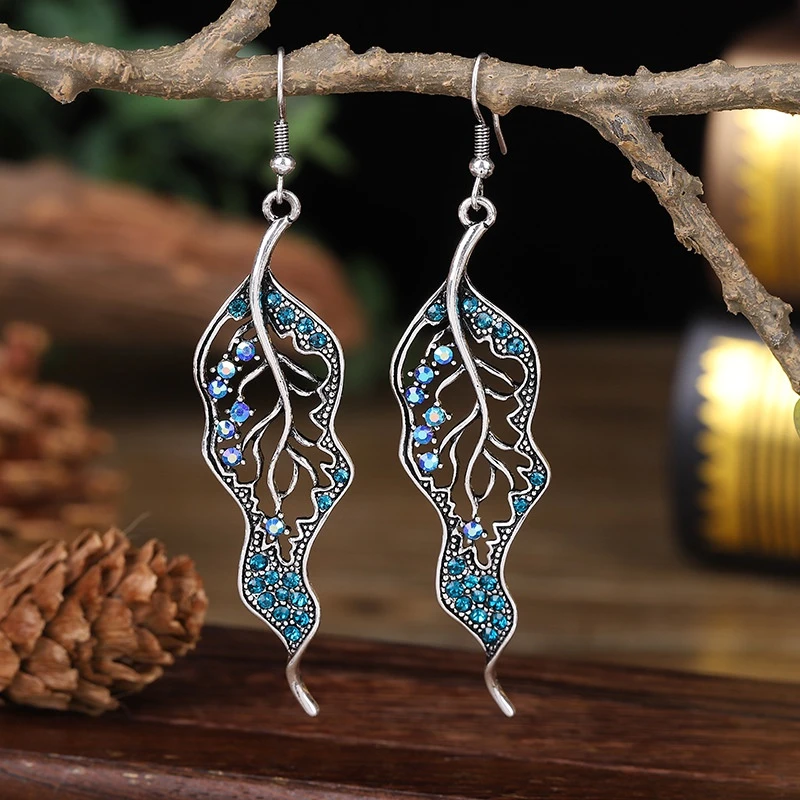 Conjunto de pendientes largos con flecos y estilo bohemio para mujer, aretes largos con piedras preciosas de colores, alta, regalo de cumpleaños para fiesta| | -