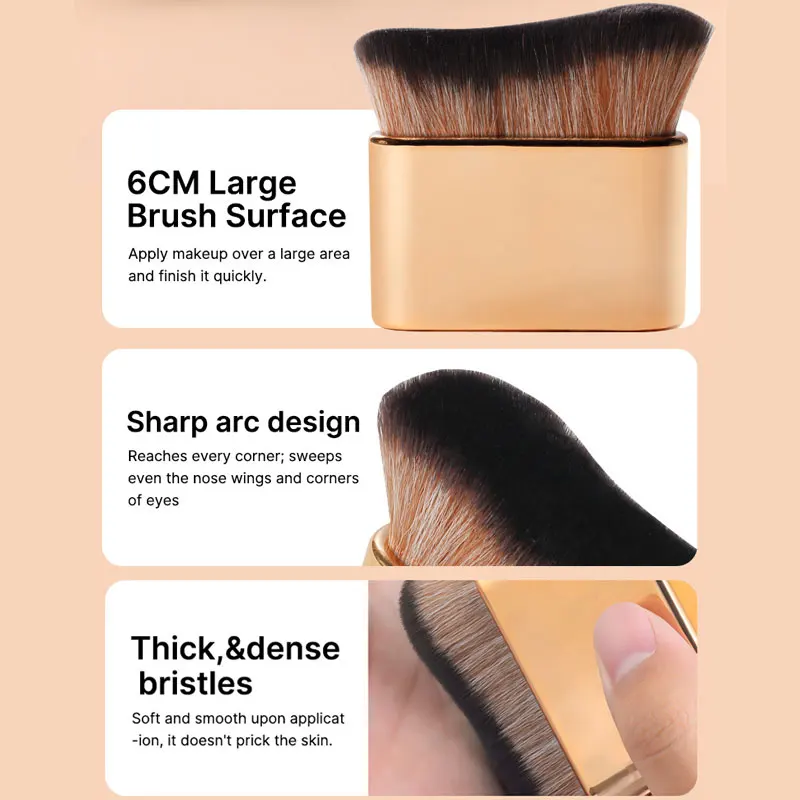Pennello per trucco per contorno abbronzante fondotinta liquido crema fard setole morbide strumento per trucco multiuso per i giorni - immagine 5