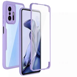 Ultimate 360 - Degree ShockProof Protective Phone Case - Front and Back Coverage for Vivo Y21d (Purple)