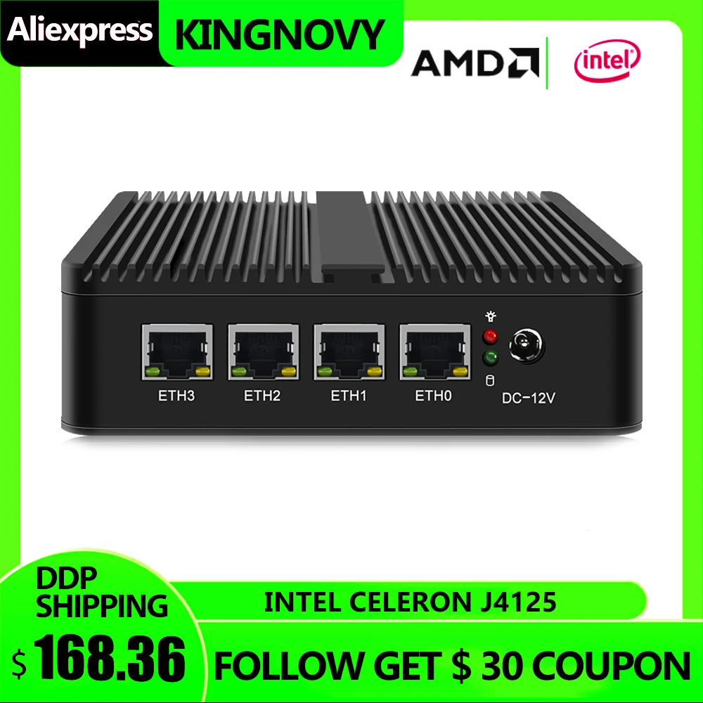 Mini PC de cuatro núcleos, dispositivo Pfsense Firewall, Win10 Pro