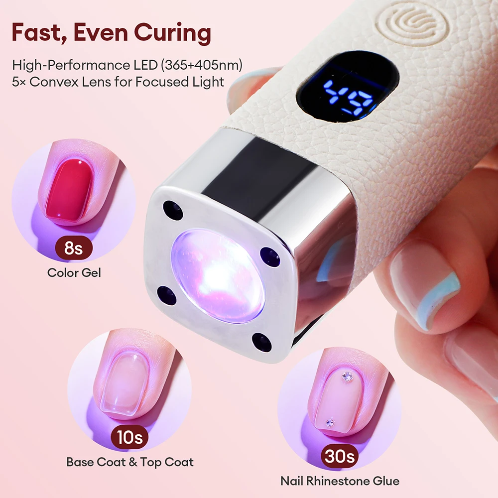 휴대용 충전식 UV LED 네일 드라이어 램프 (3개 자석 포함) 핸드헬드 데스크탑 젤 경화 조명 (플렉시블 호스 포함) 네일 아트 도구