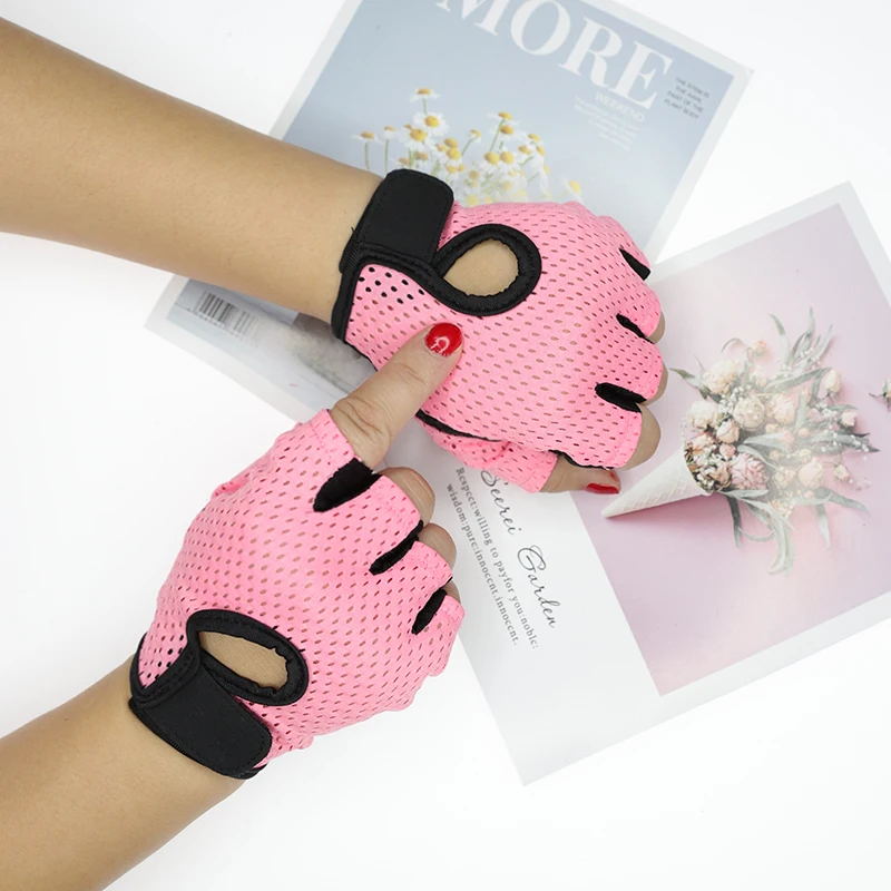 Cycling Fingerless Gloves for Women Men Fitness UV Protection Gym Barbell Breathable Mesh Anti-Slip Summer Fishing Bicycle 6