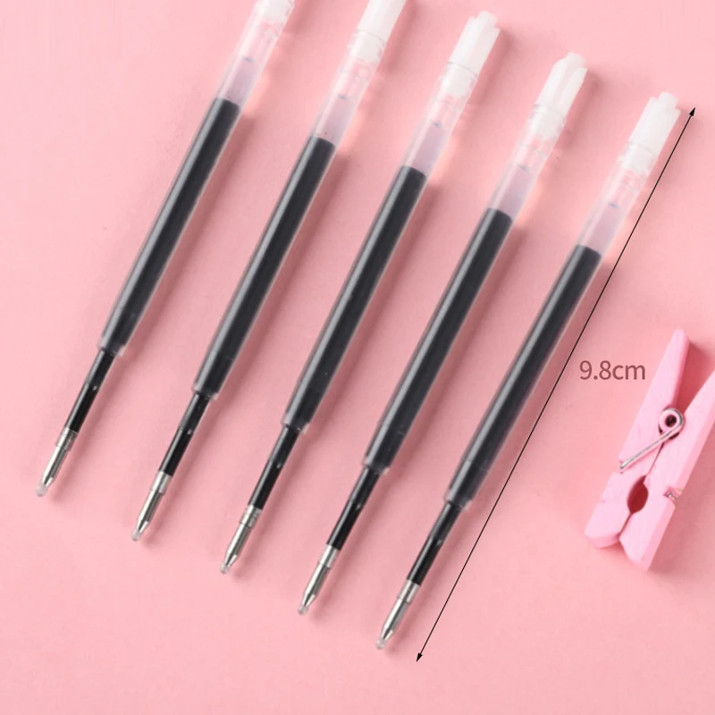 10pcs/set Plastic Ballpoint Pen Refills 99mm Length 0.5mm Pressed Writing Pen Replaceable Rods School Office Stationery Supplies 6