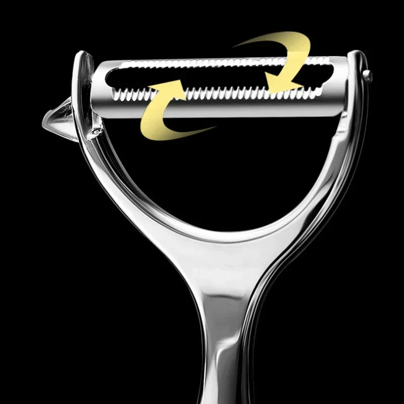 Heavy Duty 304 Stainless Steel Peeler Beam Kitchen Essential for Potato and Vegetable, Y-Shaped Rotatable Peeler Tool