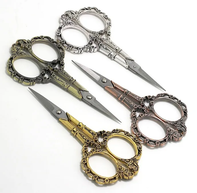 Tailor Scissors Stainless Steel Scissors Fabric Scissors Vintage Plum Cut Stainless Steel Tailor Scissors Home DIY Fabric Sewing Accessories embroidery Sewing Shears