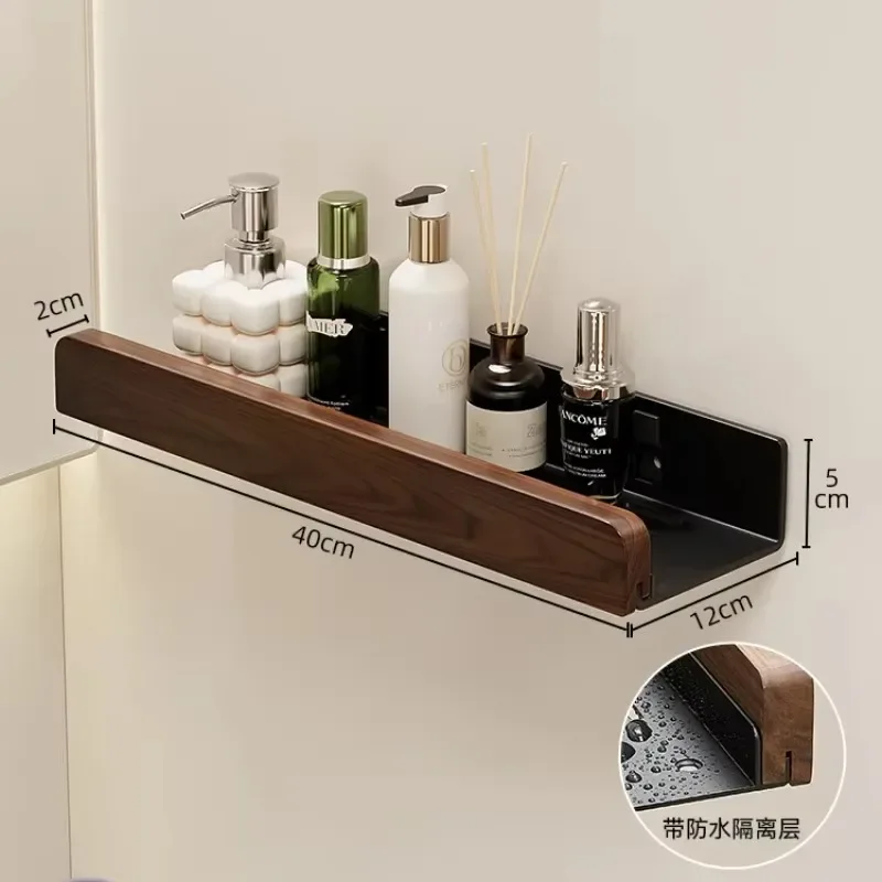 Walnut bathroom toilet shelf no punch toilet sink restroom wall storage towel racks wall mounted storage rack