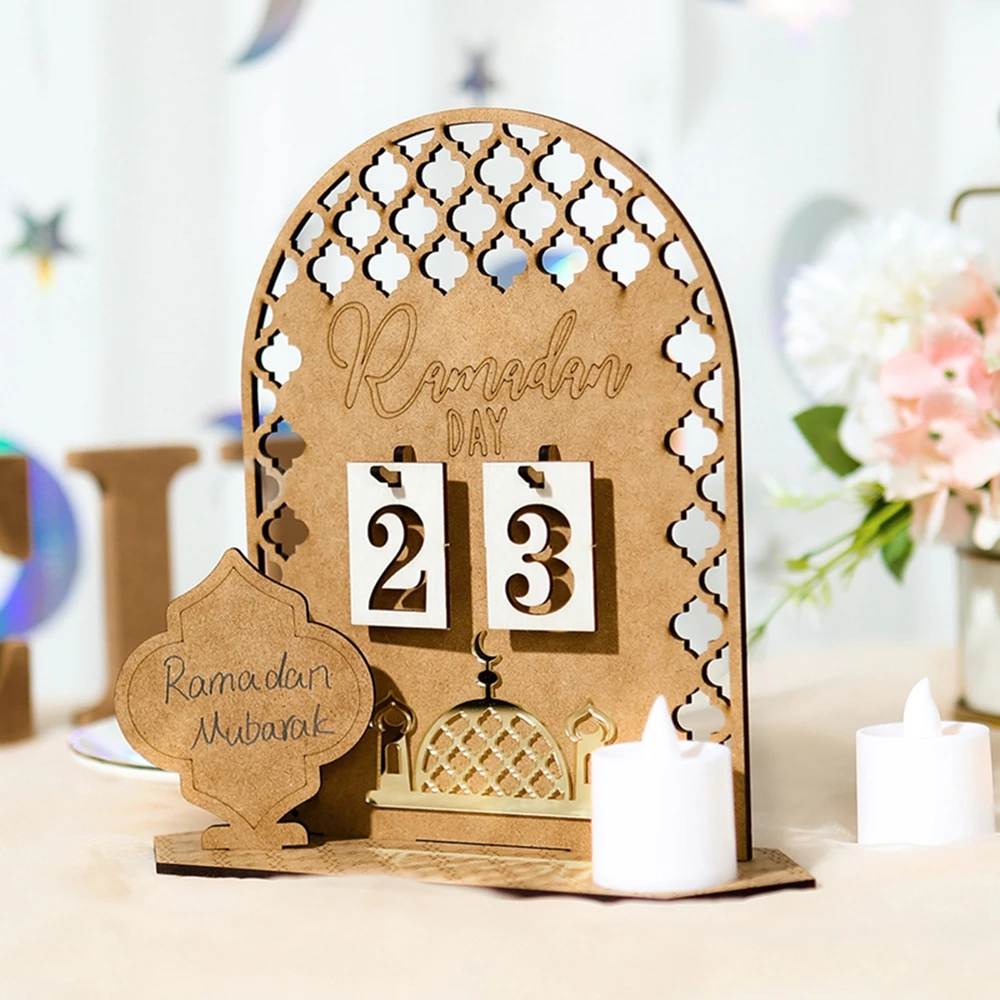

Wood Ramadan Countdown Calendar Ramadan Table Decor Ramadan Decorations for Home Party Supplies EID Mubarak Ornament