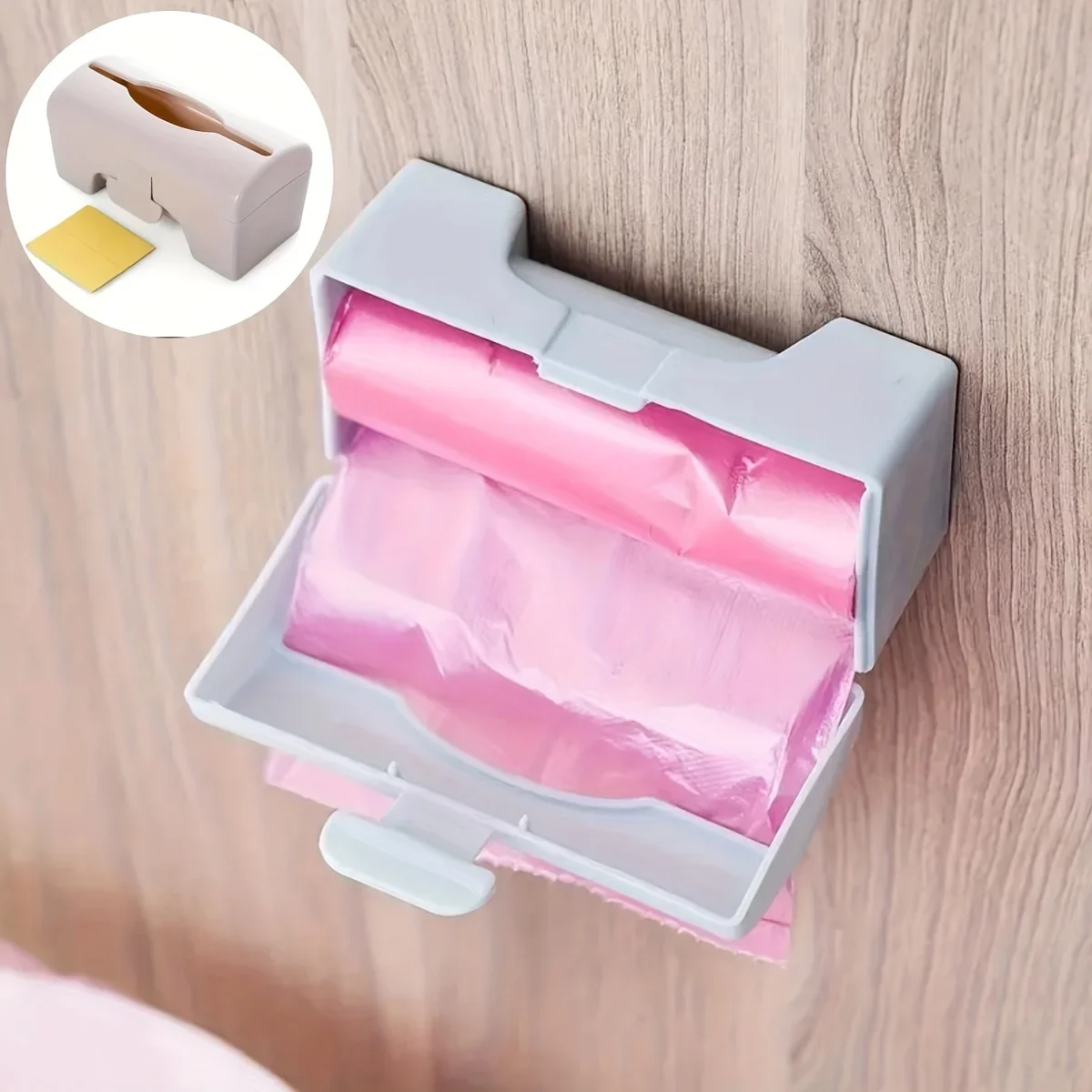 1 convenient and practical garbage bag container, storage box wall mounted kitchen plastic bag garbage dispenser