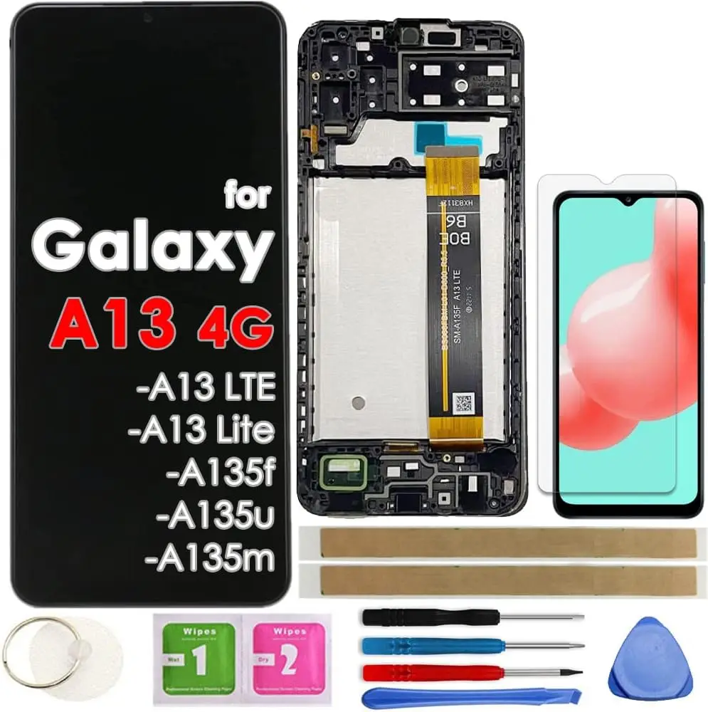 

Сменный сенсорный ЖК-экран с дигитайзером в сборе с рамкой для Samsung Galaxy A13 4G A13 LTE A13 lite A135f A135u A135m