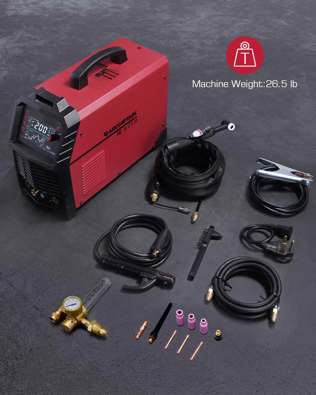 ARCCAPTAIN TIG AC DC Welder 7 in 1 Dual 110V 220V 20-200A HF TIG Square Triangulaer MMA Stick IGBT Inverter Welding Machine 6