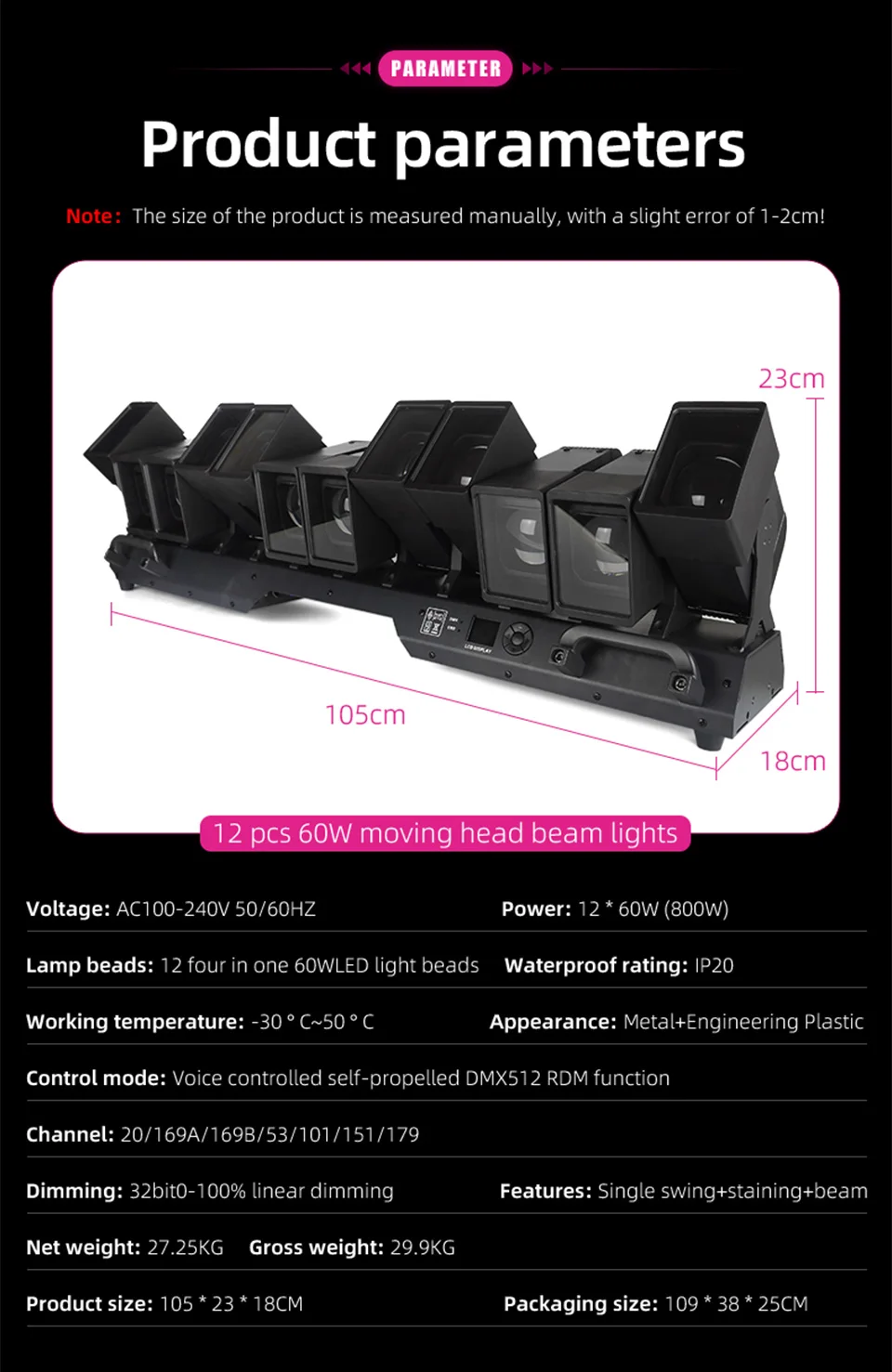 Led 12*60w Moving Head Beam Light Stage 4in1 Beam Moving Head Light DJ Disco DMX