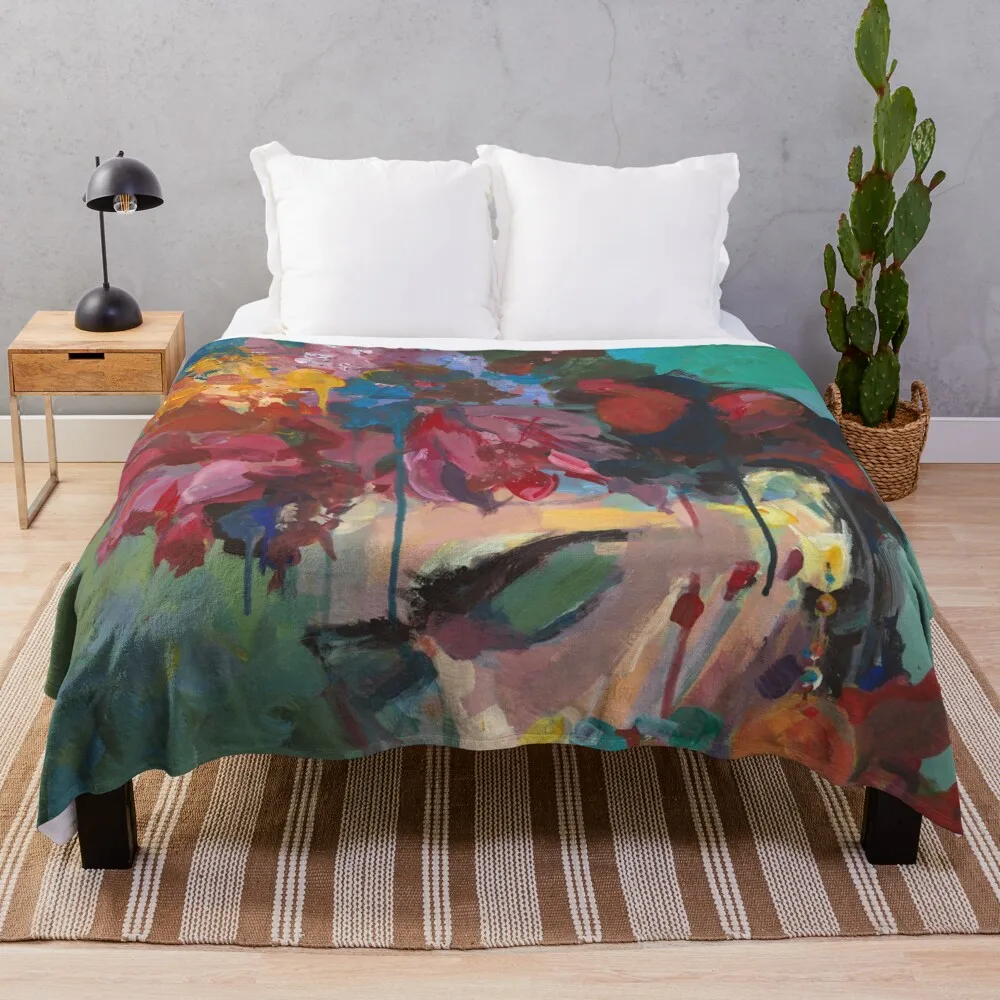 

With Flowers Throw Blanket bed plaid Loose Softest Large Blankets