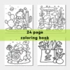 Into Gardens Bold & Easy Coloring Book Featuring Plants, Flowers, and Cute Animals for Adults and Teens Graffiti Painting Book 4