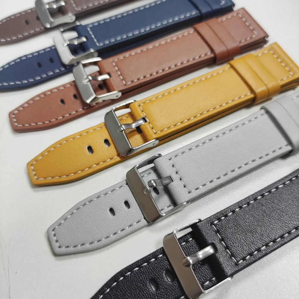 Premium Leather Watch Strap Bracelet - Elegant 20mm/22mm Band