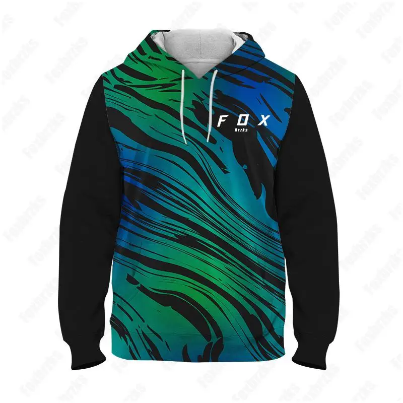 

Foxbrzks Men's Cycling Hoodie New Outdoor Long Sleeved Casual Sportswear Fashionable Children's Hip Hop Bike Clothes