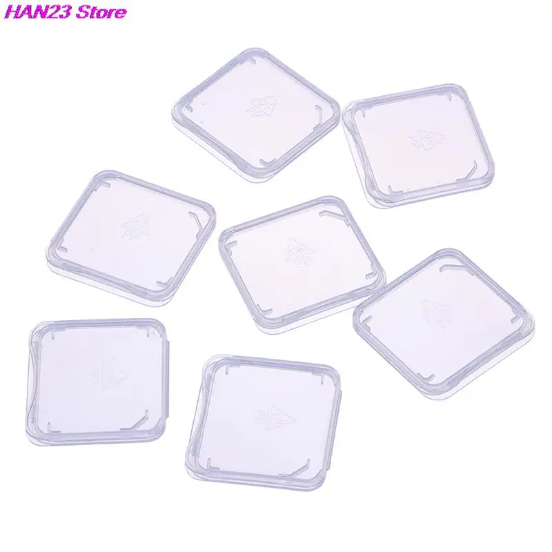 

New 10pcs/lot Transparent SD Memory Card Case Holder Box Storage Boxes Memory Card Clear Plastic Case Holder Protector