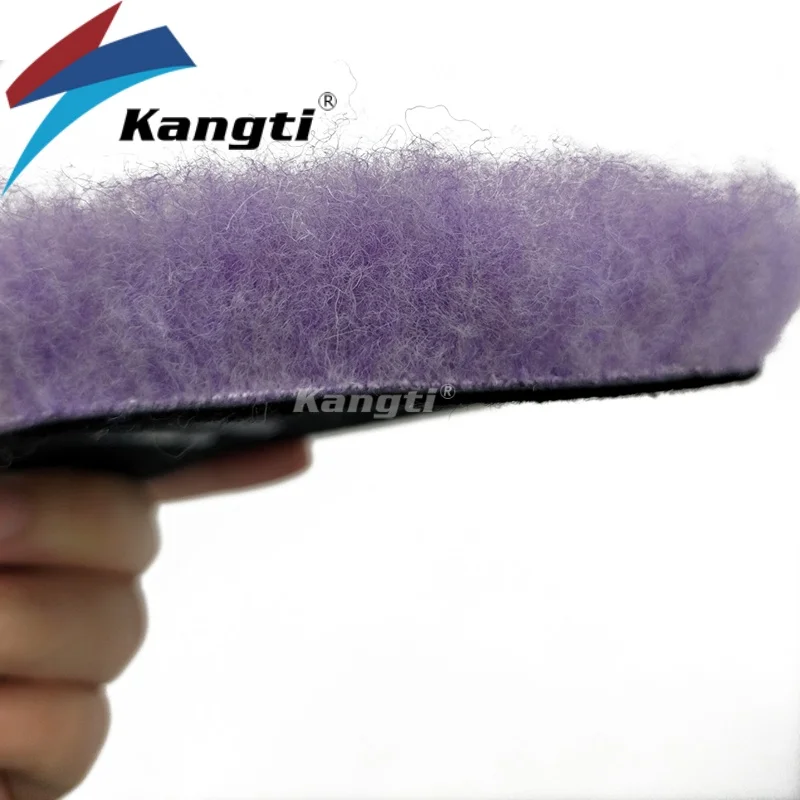 3 (80mm)/5(125mm)/6 (150mm) 보라색 양모 패드 고밀도 양고기 자동차 폴리 셔 용 모직 폴란드어 버핑 패드