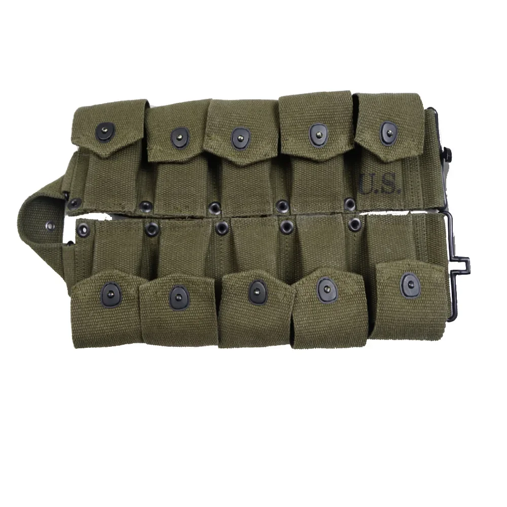 

US 10cell Pouch Retro WW2 Army Tool Bag Military Pack Normandy Tactical Storage Pocket Green Khaki Hardware