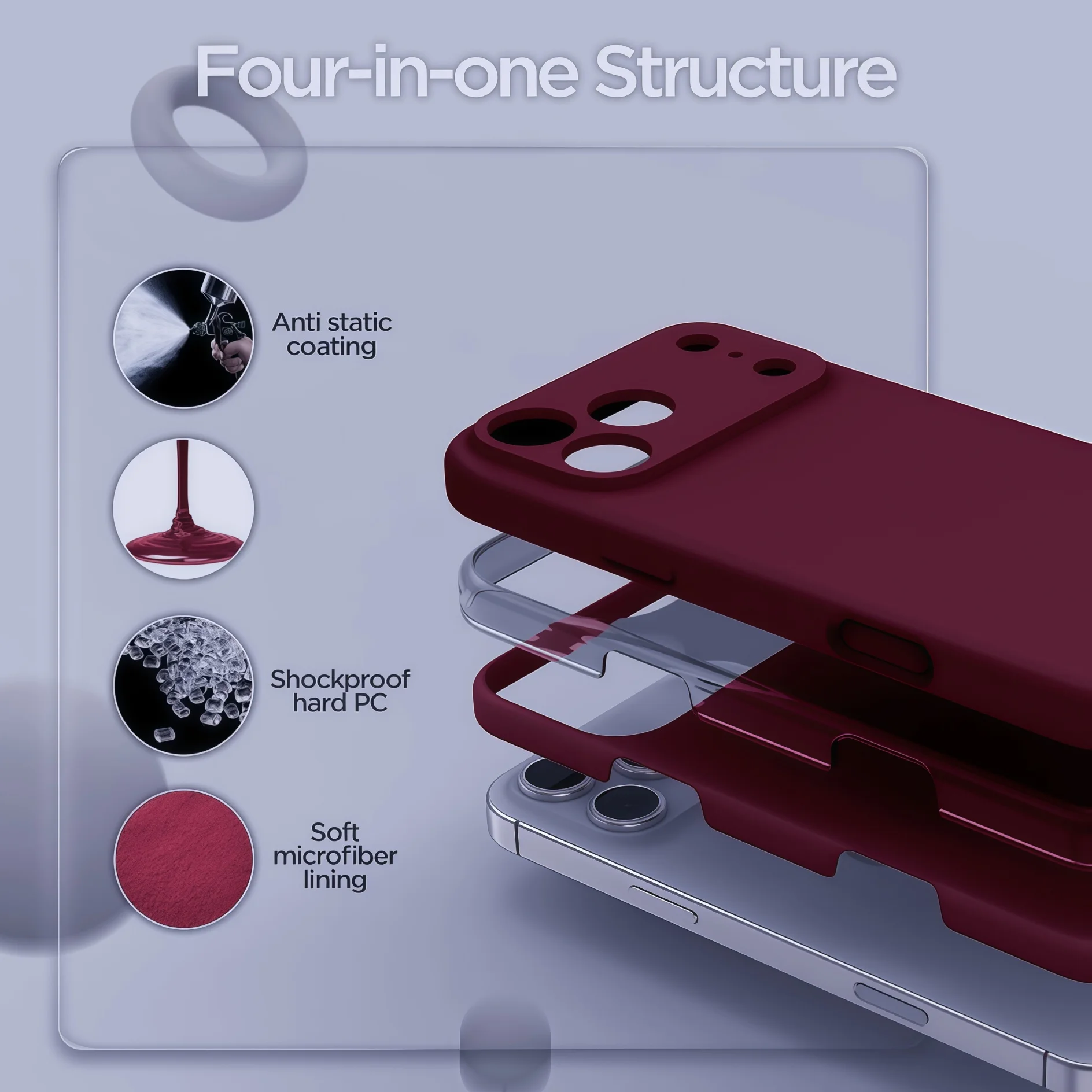 Edle, modische, einfarbige, stoßfeste, schützende Flüssigsilikon-Handyhülle für iPhone 17 Pro Max / 17 Pro / 17 / Air – Detail 10