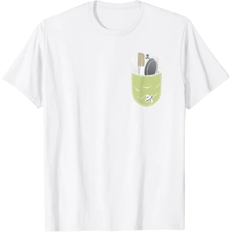 2024 Gourmet Pasto Cooking Food Chef Cucina Tasca Cuoco T-Shirt Coppia Breve Estate Tees Casual Cotone