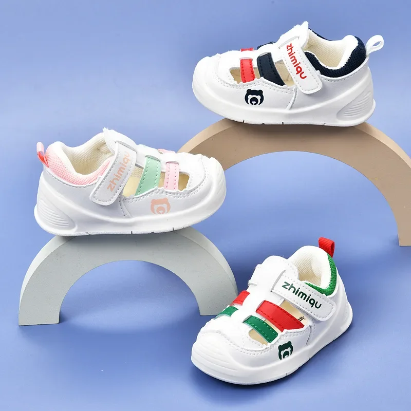 

Baby Sandals Boys Summer Toddler Shoes 0-1-2 Years Old TPR Soft Soled Baby Girls Shoes Leather Sandals with Toe Protection
