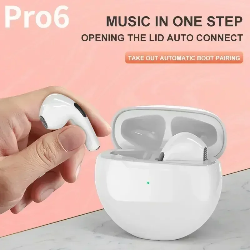 Air Pro 6 TWS Wireless Headphones with Mic Fone Bluetooth Earphones Sport Running Headset for Apple iPhone Xiaomi Pro6 Earbuds 2
