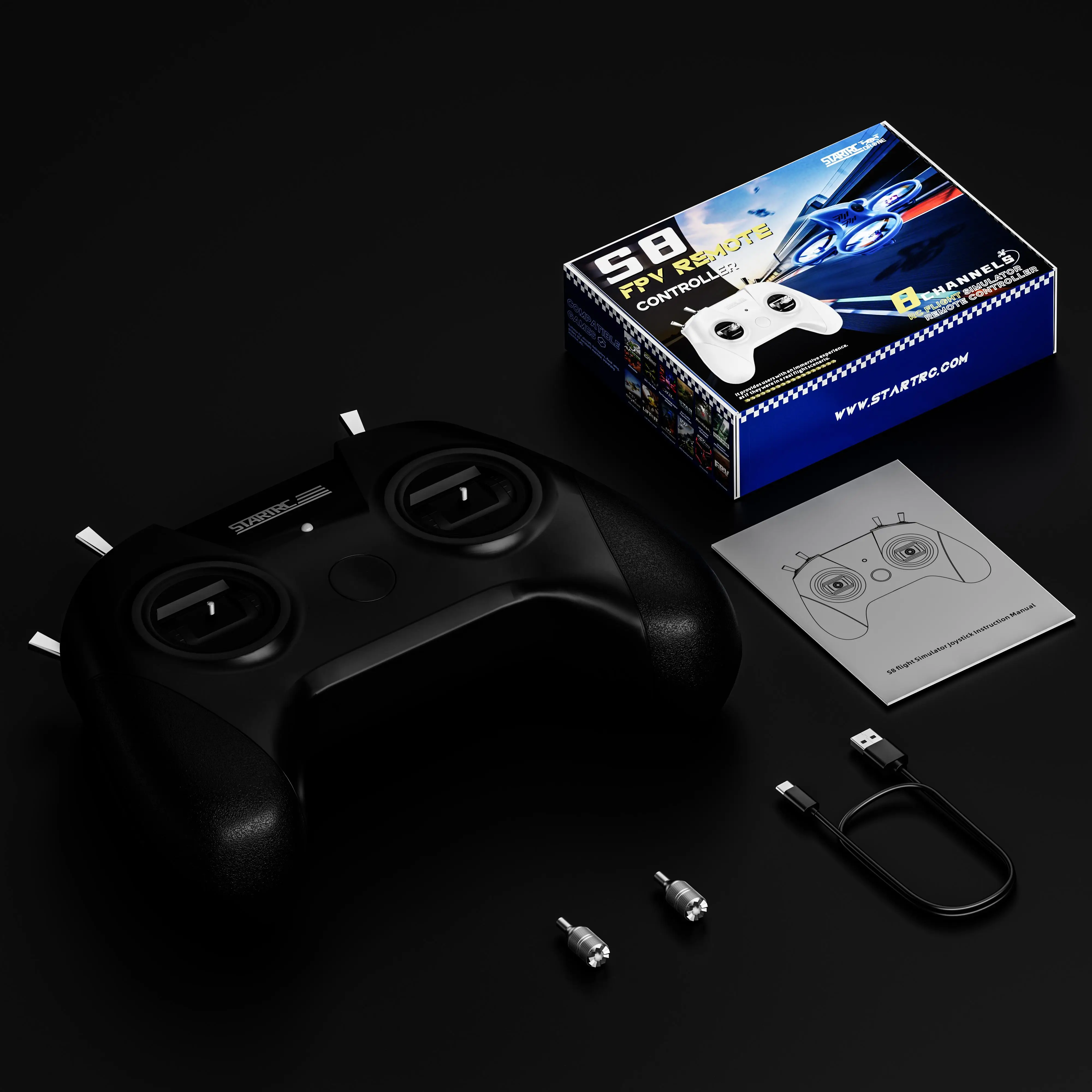 DJI/리프트오프/벨로시드론/DRL FPV 드론 비행 훈련 시뮬레이션 리모컨용 S8 시뮬레이터 컨트롤러