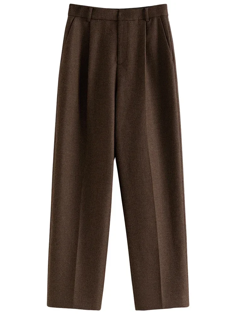 FSLE Classic Commuter Style High-waisted 53.4% Wool Straight