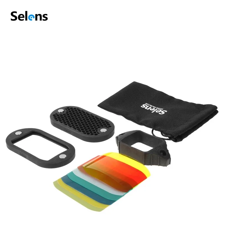 Description Picture 2 of itemSelens 7Pcs Photo Studio Kits Flash Speedlight Honeycomb Grid Diffuser Reflector With Magnetic Gel Band photography Accessories
