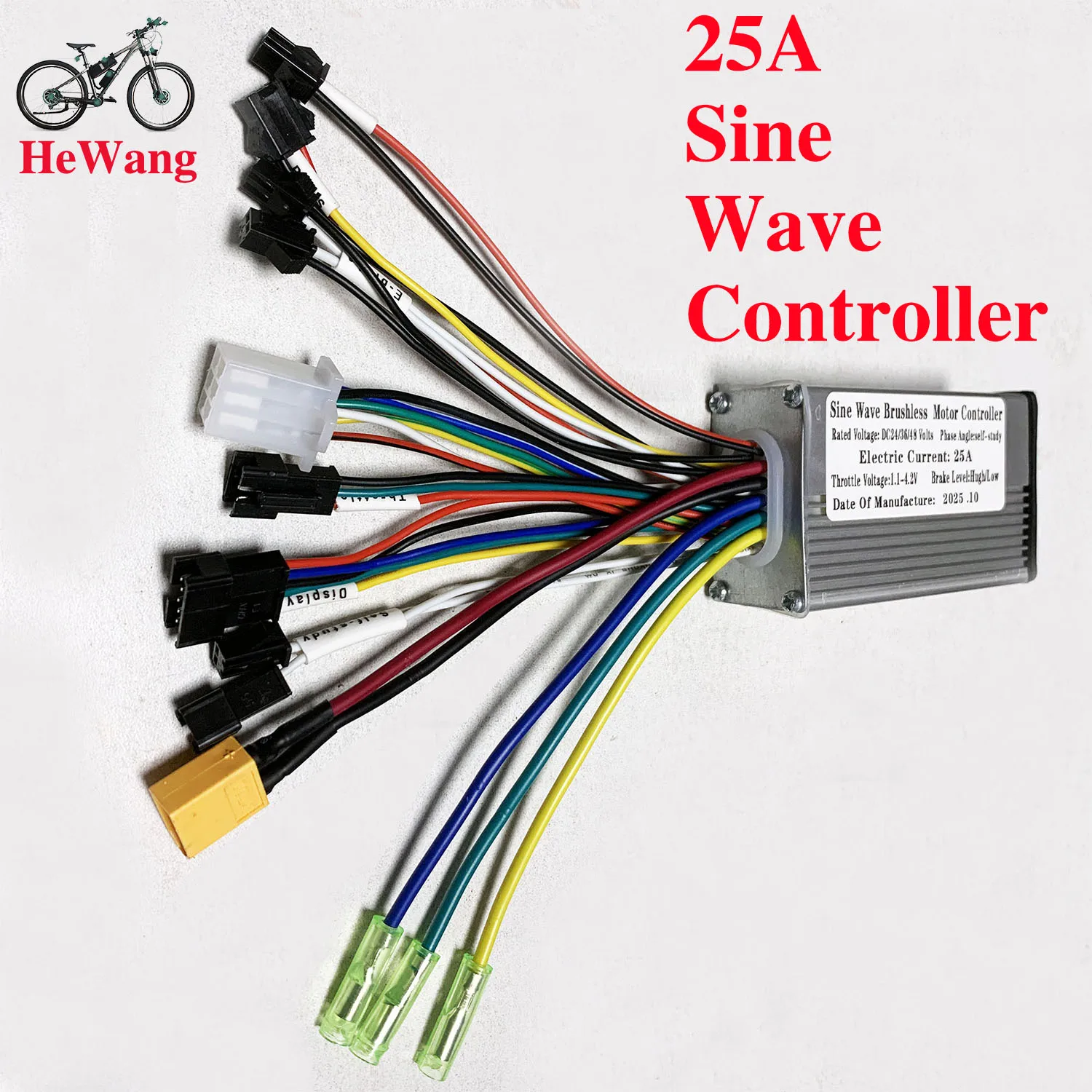 24V 36V 48V 3-mode sine wave BLDC controller 350W 500W 25A For 5 Pin S866 SW900