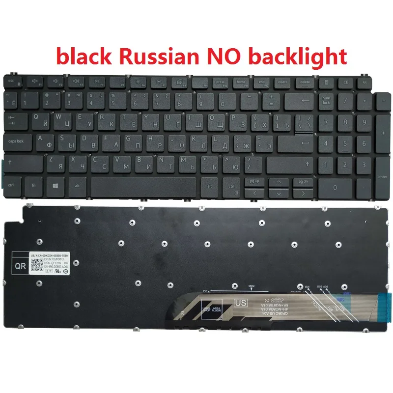 Teclado do Portátil para Dell Inspiron 155502 5509 5505 5510 5590 5591 5598 5593 5584 3501 3505 Russo us uk Espanhol Espanhol Francês Francês - Imagem 5