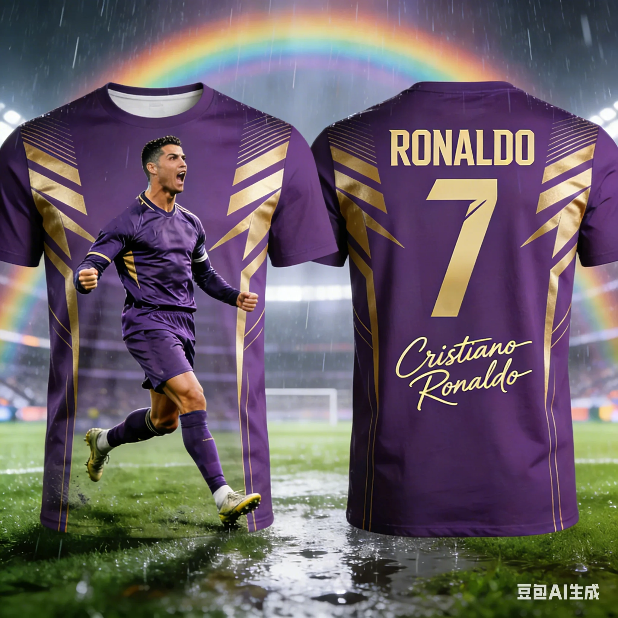 CR7 Faith No.7 Fans' Exclusive Retro Classic Celebration 3D Printed Jersey Tribute