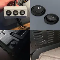 Round Rocker Switch Black On Off 2 Pin Mini Round Toggle Switch 3A 250V 6A 125V 15MM Circle Switches for RV Car Truck Boat 6