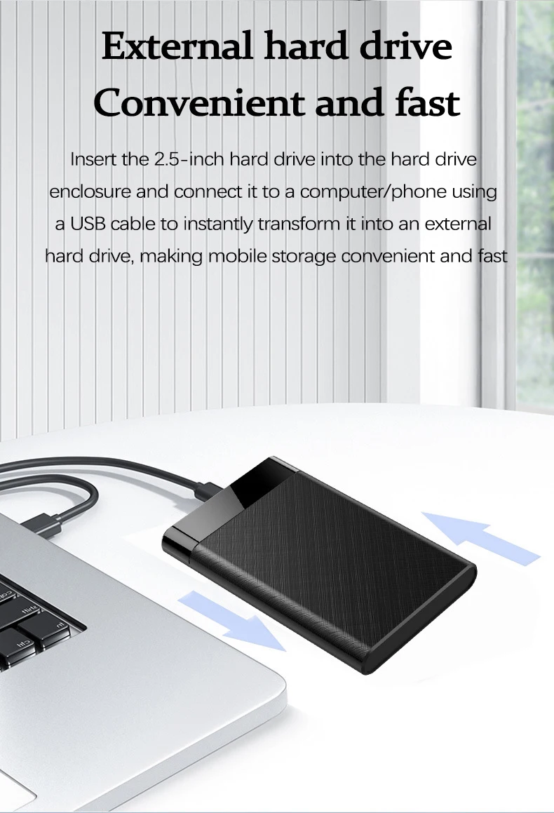 UTHAI Q5 3-Zoll USB 2.5 tragbares Festplattengehäuse, geeignet für Laptop-Solid-State/mechanische Festplatten, unterstützt SATA-Schnittstelle – Detail 3