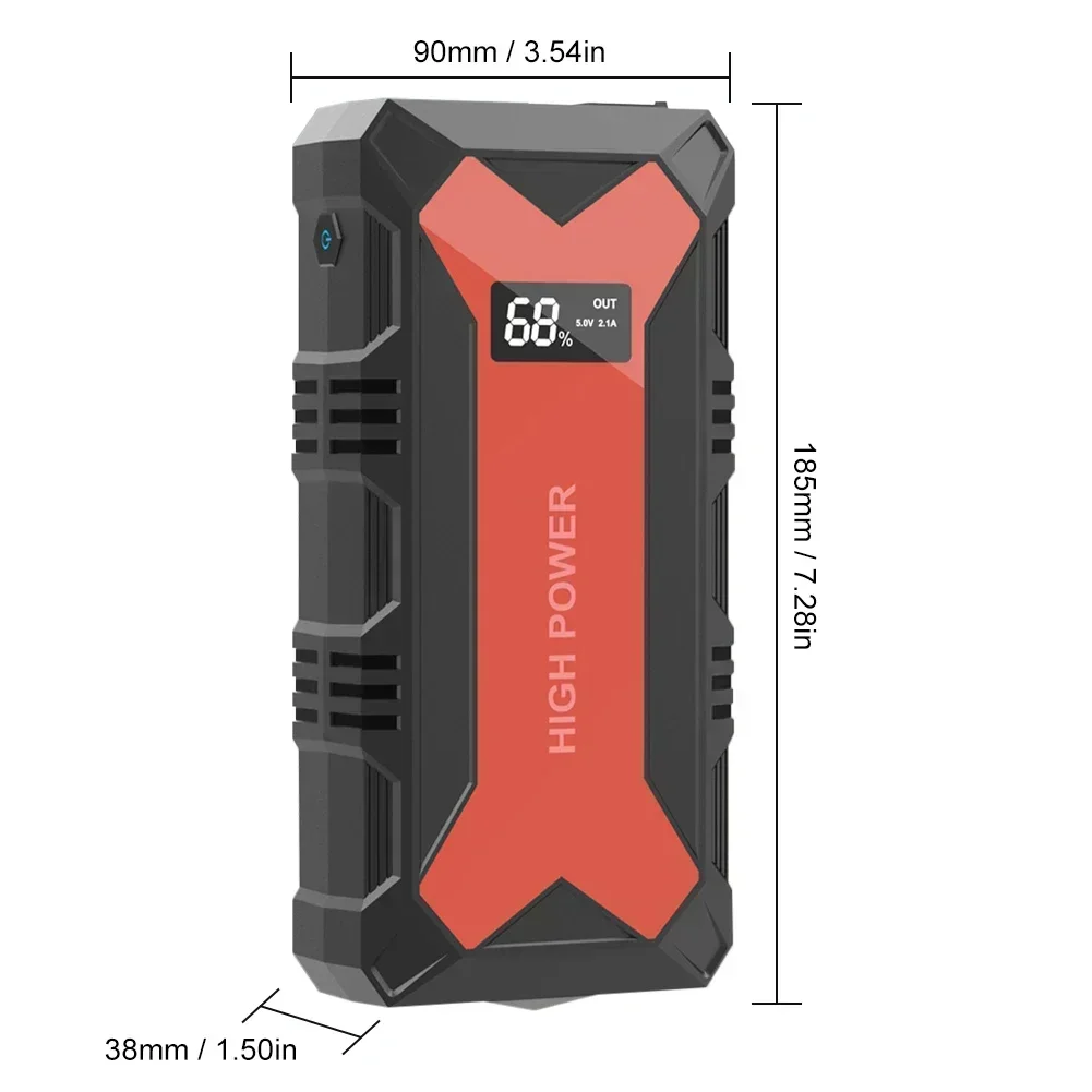 30000mAh Car Battery Jump Starter Power Bank 1600A USB Fast Charger LED Flashlight Emergency Booster Car Starting Device car jump starter jump starter