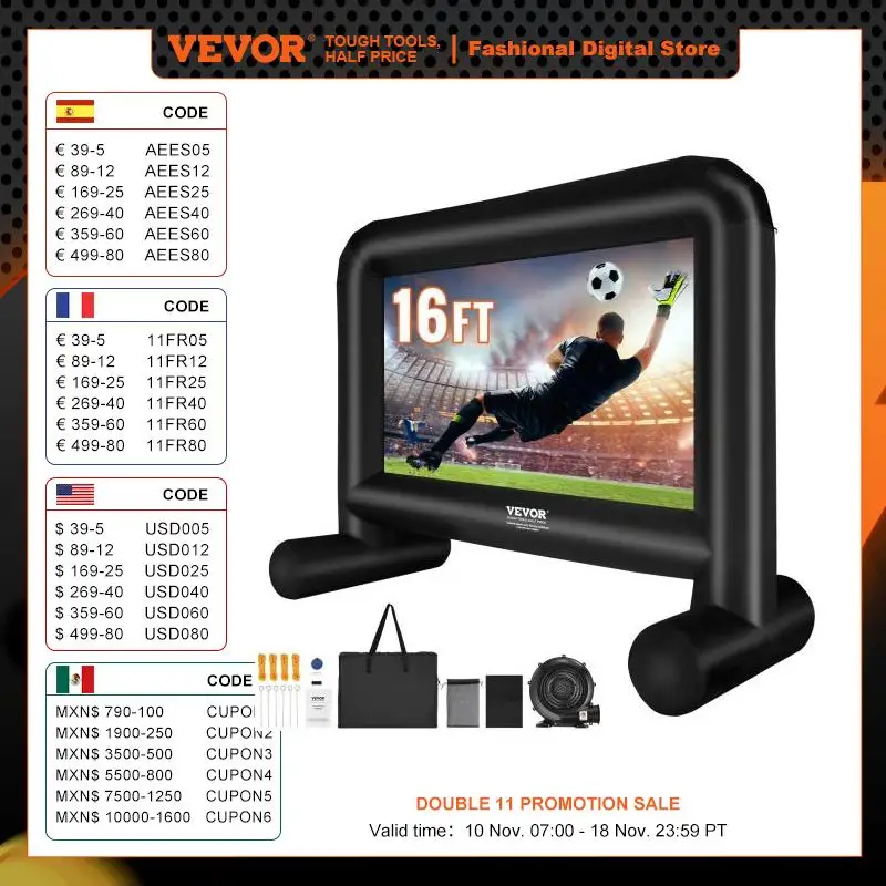 Projector Screen 14/16 FT Inflatable For Outdoor Party