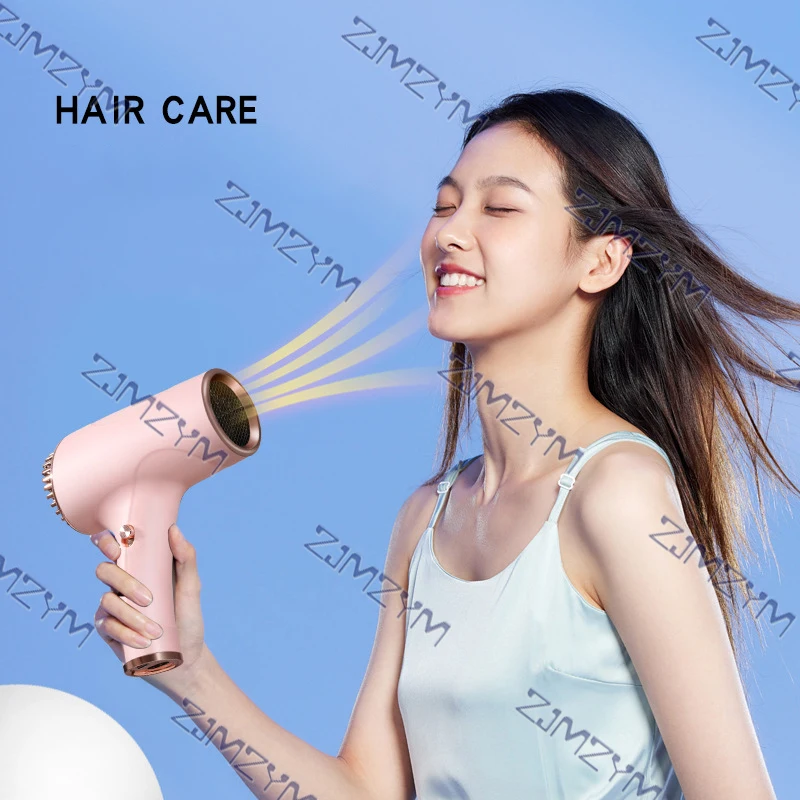Portable Wireless Hair Dryer Student Travel Fast Dry Lithium Battery Rechargeable Silent