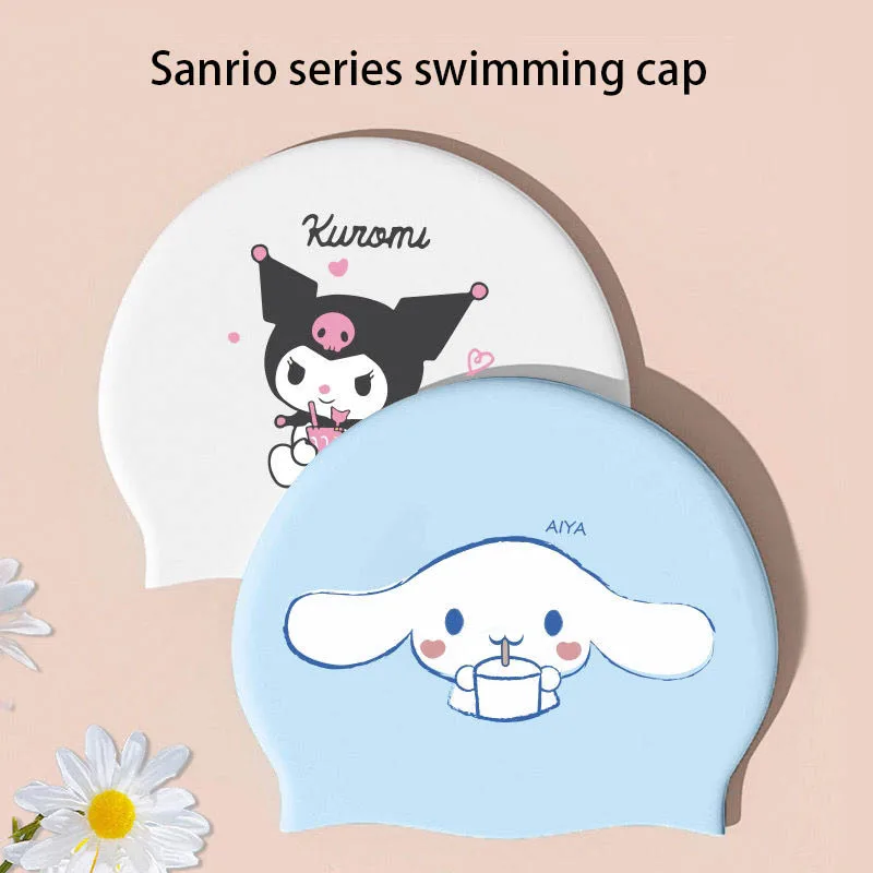 

Kawaii Sanrio Cinnamoroll Kuromi My Melody Anime The New Aldult Child Silica Gel Swimming Cap Comfortable Durable Life Supplies
