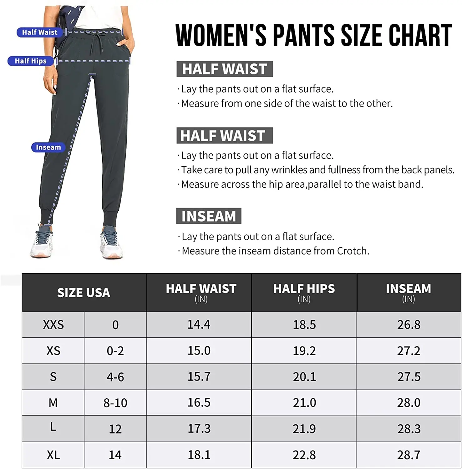 Casual Sports Pants Women Lightweight Joggers Quick Dry Running Sweatpants 27.5 inches